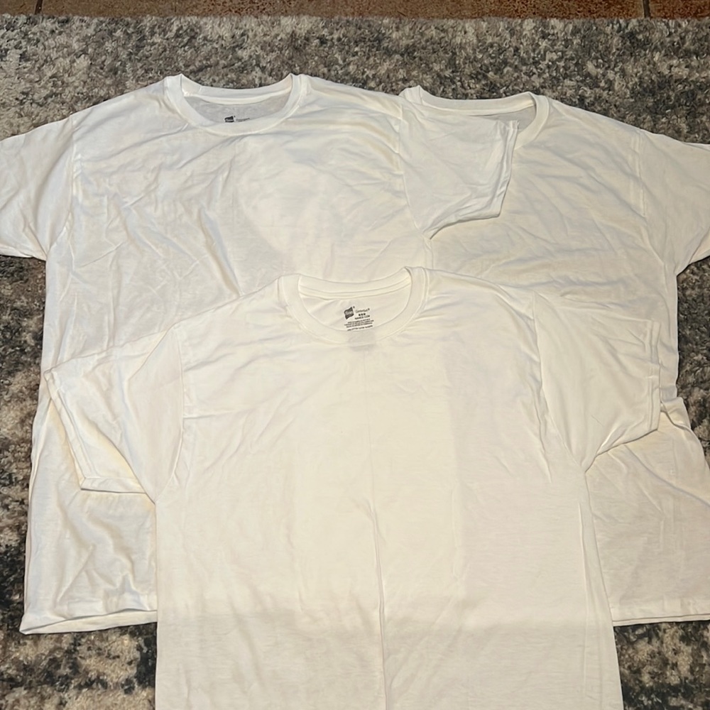 (New) 3 Hanes ComfortSoft Plain White T-Shirts (Size M)